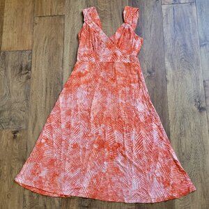Dunia Orange Fire Print Dress